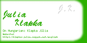 julia klapka business card