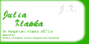 julia klapka business card